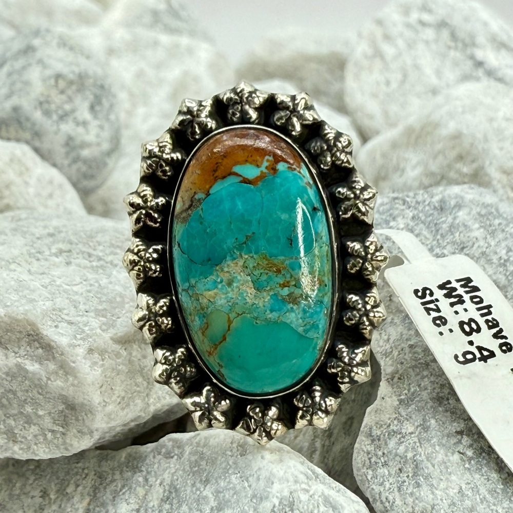 NWT Sterling Silver Mojave Turquoise Statement Ring Size 9 – 8.4g - Picture 8 of 16
